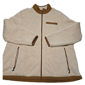 George Men's Sweater in Cream and Brown 2XL Fleece Interior Very Warm